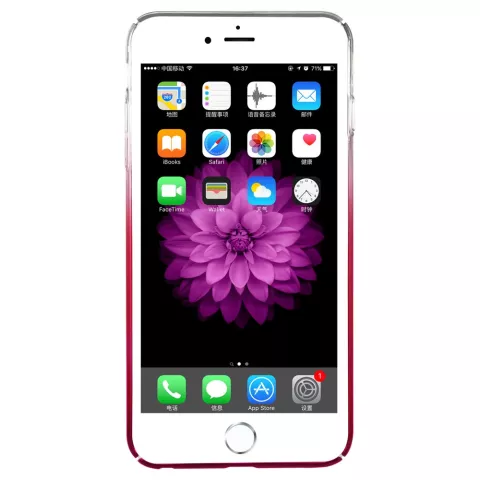 Coque Baseus Glaze Transparent Gradient la coque compatible avec iPhone 6 6s - Jaune Rose Transparent