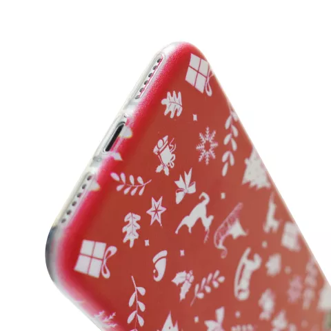 Coque de No&euml;l rouge compatible avec iPhone 7 8 SE 2020 SE 2022 Coque de No&euml;l en TPU Housse de No&euml;l rouge