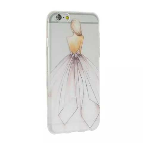 Robe de danseuse adapt&eacute;e aux coques iPhone 6 et 6s - Fille pastel blanc rose