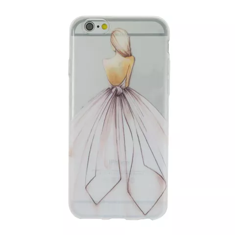Robe de danseuse adapt&eacute;e aux coques iPhone 6 et 6s - Fille pastel blanc rose