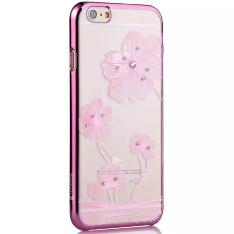 Fleurs COMMA coque compatible avec iPhone 6 6s - Cristaux Swarovski - Lilas Violet Chrome