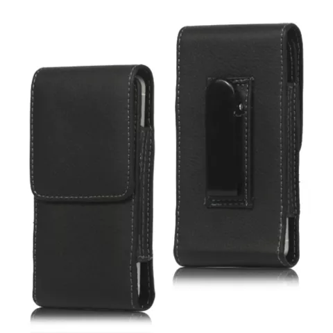 Pince &agrave; pantalon compatible avec iPod Touch et iPhone 5 5s 5c SE 2016 - &eacute;tui en cuir noir