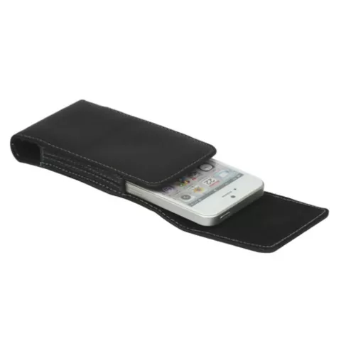 Pince &agrave; pantalon compatible avec iPod Touch et iPhone 5 5s 5c SE 2016 - &eacute;tui en cuir noir