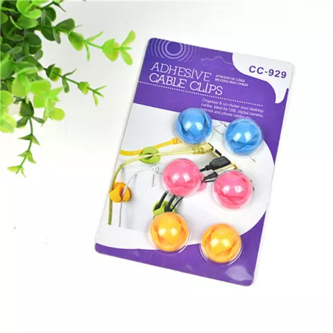 Porte-c&acirc;bles double 12 cordons clips organisateur de c&acirc;bles - vert rose orange