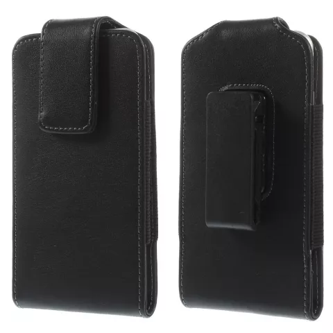 Clip pantalon iPhone 7 8 SE X Xs 11 Pro - &eacute;tui cuir noir