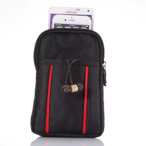 Sacoche pour t&eacute;l&eacute;phone portable universellement antichoc - Noir Rouge