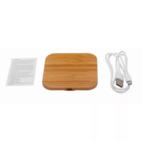 Chargeur universel sans fil Qi - Chargeur en bois de bambou