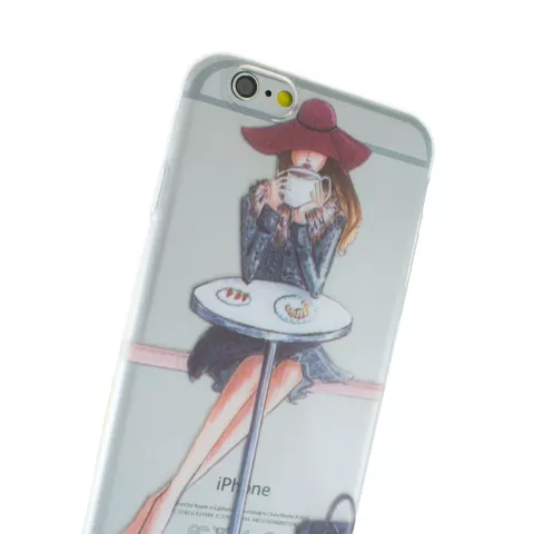 Coque TPU Coffee Girl iPhone 6 6s - Transparente