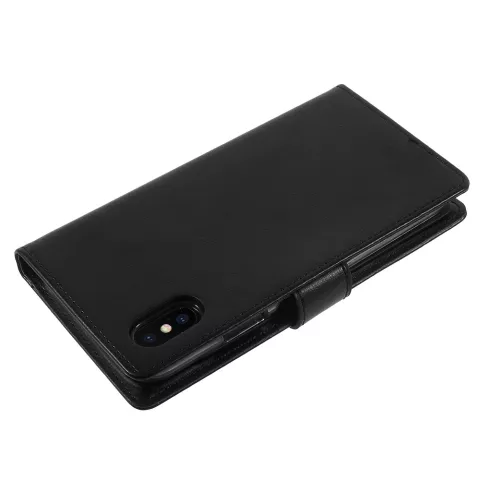 &Eacute;tui portefeuille en cuir Mercury Wallet compatible avec iPhone X XS - Biblioth&egrave;que Noir