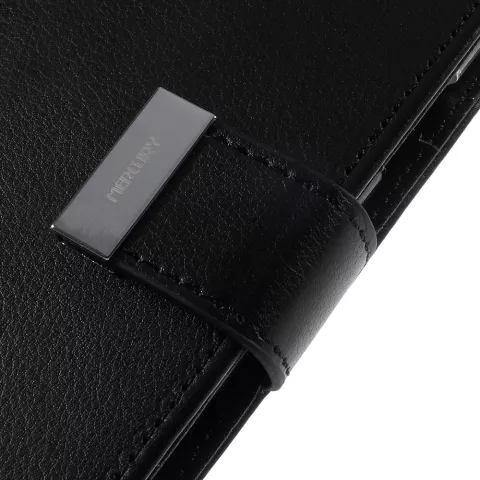 Etui TPU Mercury Wallet en cuir iPhone X XS - Biblioth&egrave;que Noir