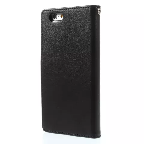 Etui TPU Mercury Wallet en cuir iPhone 6 6s - Biblioth&egrave;que Noir