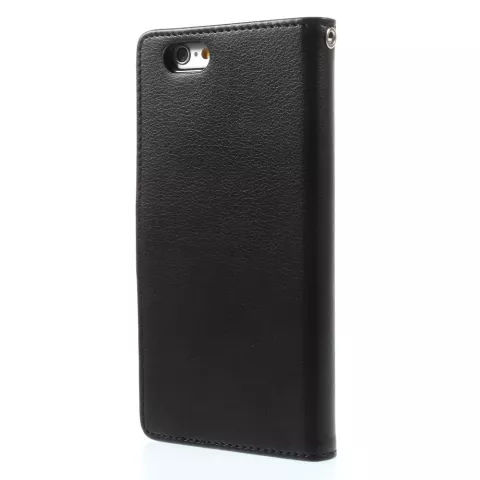 &Eacute;tui portefeuille en cuir Mercury Wallet compatible avec iPhone 6 6s - Biblioth&egrave;que Noir