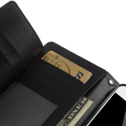 &Eacute;tui portefeuille en cuir Mercury Wallet compatible avec iPhone 6 6s - Biblioth&egrave;que Noir