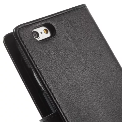 &Eacute;tui portefeuille en cuir Mercury Wallet compatible avec iPhone 6 6s - Biblioth&egrave;que Noir