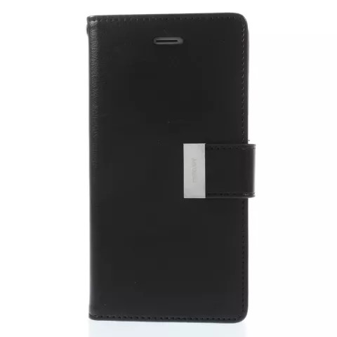 &Eacute;tui portefeuille en cuir Mercury Wallet compatible avec iPhone 6 6s - Biblioth&egrave;que Noir