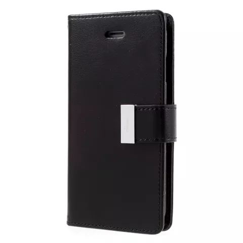 Etui TPU Mercury Wallet en cuir iPhone 7 8 SE 2020 SE 2022 - Biblioth&egrave;que Noir