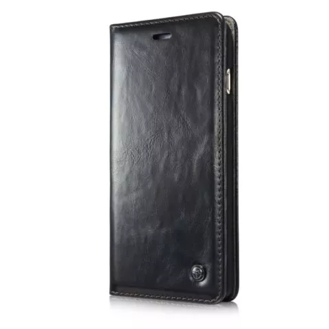 Caseme Oil Wallet &eacute;tui en cuir compatible avec iPhone 6 Plus 6s Plus - Biblioth&egrave;que Noir