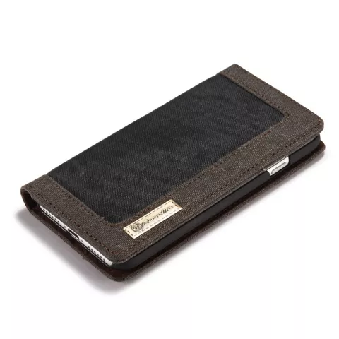 Caseme Canvas Wallet &Eacute;tui en tissu la biblioth&egrave;que compatible avec iPhone 6 6s - Gris Cendr&eacute; Charbon