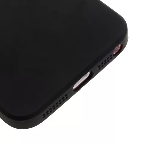 Coque en silicone compatible avec iPhone 5 5s SE 2016 coque noire