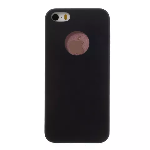 Coque en silicone compatible avec iPhone 5 5s SE 2016 coque noire