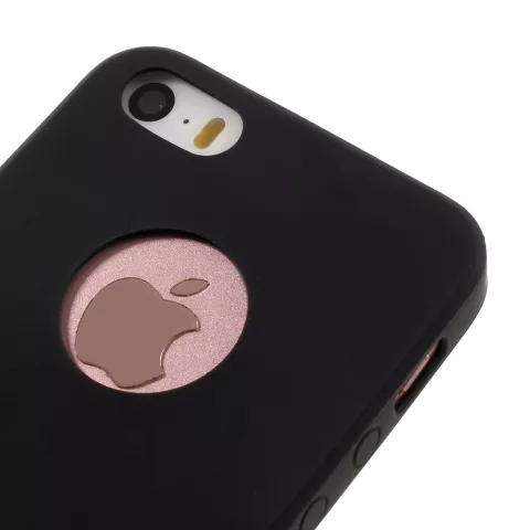Coque en silicone compatible avec iPhone 5 5s SE 2016 coque noire