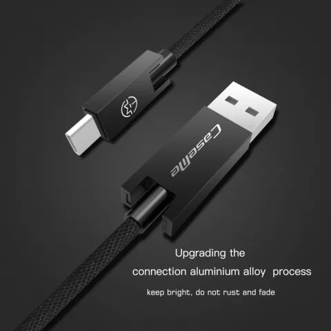 C&acirc;ble Caseme USB vers USB C 25 cm - c&acirc;ble de chargement noir