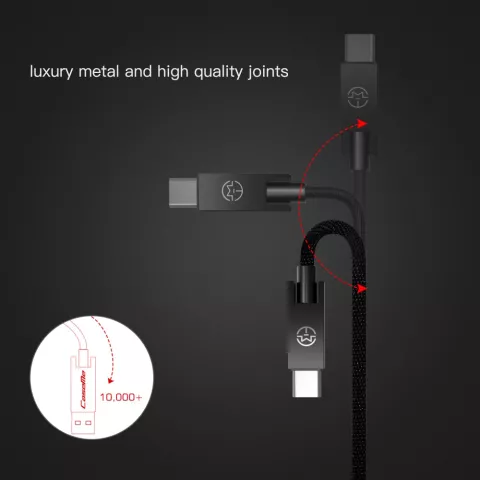 C&acirc;ble Caseme USB vers USB C 25 cm - c&acirc;ble de chargement noir