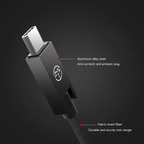 C&acirc;ble Caseme USB vers USB C 25 cm - c&acirc;ble de chargement noir