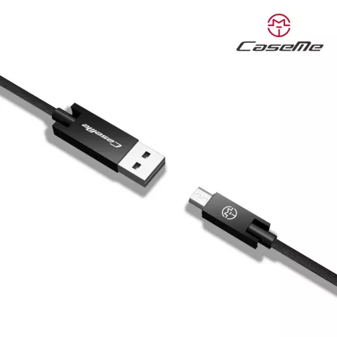 C&acirc;ble Caseme USB vers Micro USB 25 cm - C&acirc;ble de charge noir Android
