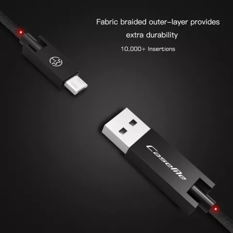 C&acirc;ble Caseme USB vers Micro USB 25 cm - C&acirc;ble de charge noir Android