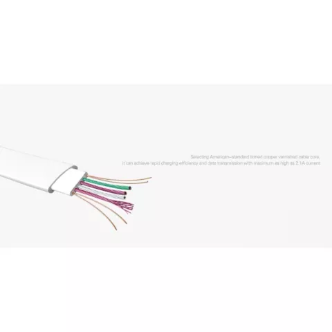 C&acirc;ble Rock USB vers Micro-USB 1 m&egrave;tre - C&acirc;ble de chargement Plat Blanc Android
