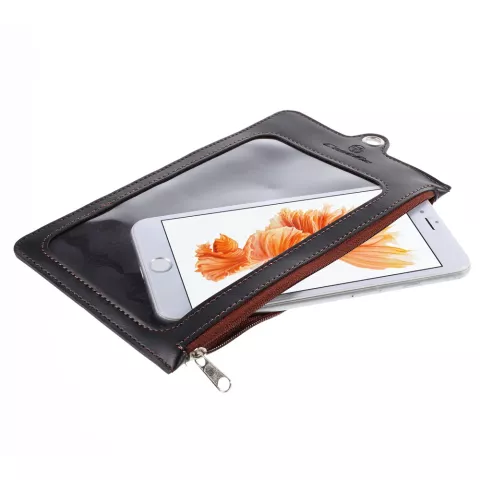 Etui Touch en cuir Caseme Universal - Noir