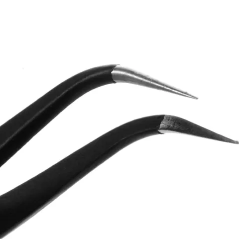 Betion Pince &agrave; &eacute;piler antistatique nez courb&eacute; - R&eacute;paration acier inoxydable 117 mm DIY