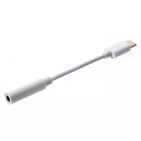 Dongle de c&acirc;ble audio d&#039;entr&eacute;e de prise casque universel USB-C vers AUX - Blanc