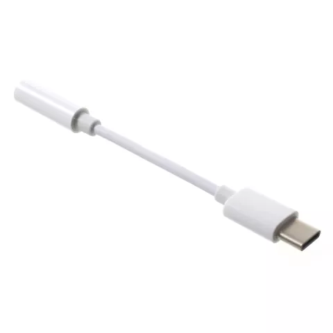 Dongle de c&acirc;ble audio d&#039;entr&eacute;e de prise casque universel USB-C vers AUX - Blanc