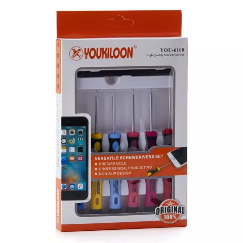 Kit d&#039;ouverture / r&eacute;paration de tournevis en six parties You-6100-A - iPhone Samsung Huawei