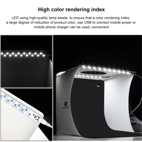 Puluz Pliable Photo Studio Lightroom Box LED - Tente portable 6 couleurs de fond