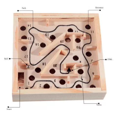Puzzle marbre en bois - Maze Maze Balance