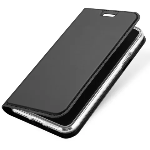 DUX DUCIS Skin Pro Series - &eacute;tui en cuir compatible avec iPhone X XS - gris