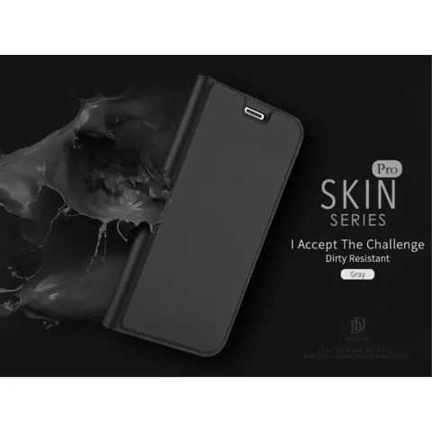 DUX DUCIS Skin Pro Series - &eacute;tui en cuir compatible avec iPhone X XS - gris