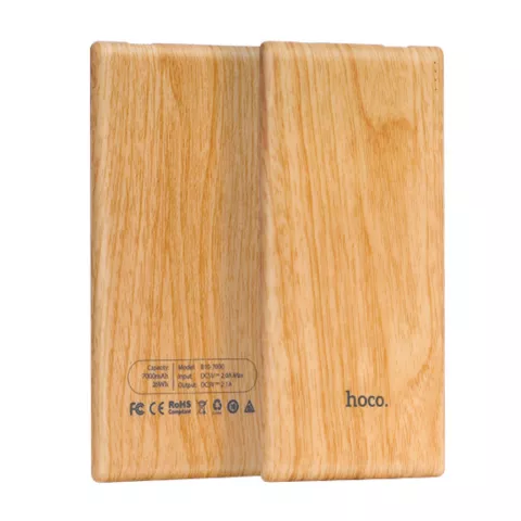 Hoco B10 Powerbank Wood pattern - 7000mAh - Charge rapide Chargeur rapide