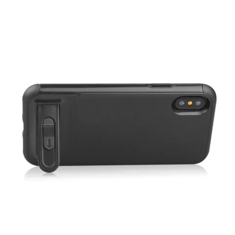 &Eacute;tui &agrave; Clip pour Cartes compatible avec iPhone X XS &Eacute;tui en TPU et Plastique avec Support - Noir