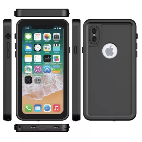 Coque &eacute;tanche compatible avec iPhone X XS Coque &eacute;tanche IP68 - Noir - Jusqu&#039;&agrave; 2 m&egrave;tres sous l&#039;eau