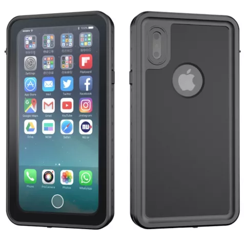 Coque &eacute;tanche compatible avec iPhone X XS Coque &eacute;tanche IP68 - Noir - Jusqu&#039;&agrave; 2 m&egrave;tres sous l&#039;eau