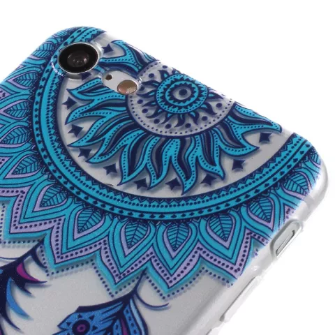 Plume Dreamcatcher Transparente la coque TPU compatible avec iPhone 7 8 SE 2020 SE 2022 - Bleu Violet