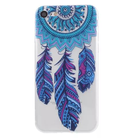 Coque iPhone 7 8 SE 2020 SE 2022 en TPU Clear Dreamcher Feather - Bleu Violet