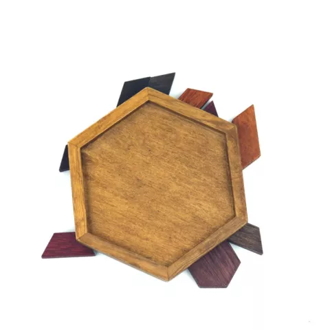 Puzzle Hexagone en Bois - Puzzle de r&eacute;flexion - Jeu difficile et sympa comme cadeau