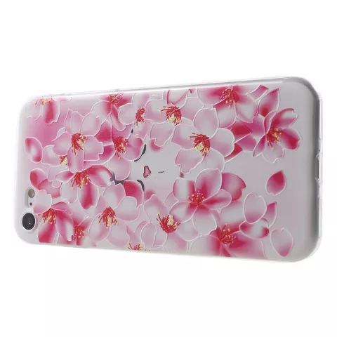 Coque iPhone 7 8 SE 2020 SE 2022 en TPU Peach Flower - Rose Blanc