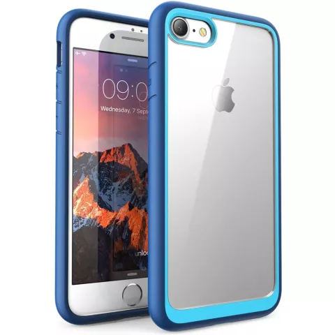 Transparent Convient compatible avec iPhone 7 8 SE 2020 SE 2022 Hybride Absorbant Les Chocs R&eacute;sistant Aux Rayures - Bleu