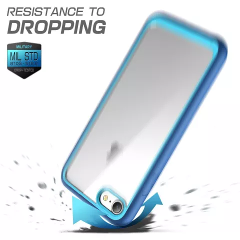 Coque TPU hybride transparente pour iPhone 7 8 SE 2020 SE 2022 - Bleu